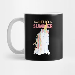 Hello Summer Unicorn Cream Mug